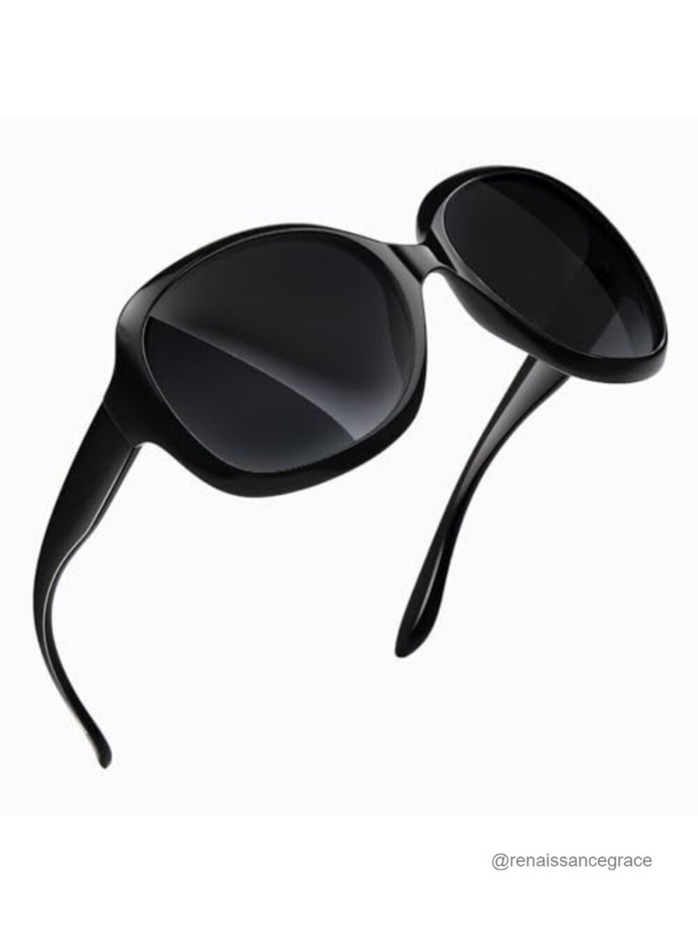 Oversized Black Polarized Sunglasses Women Butterfly Driving UV Protection
